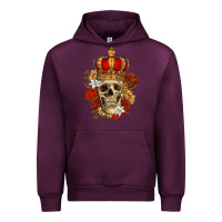 Mauve Wine Skull King Urban Hoodie - RanaPortraitStore