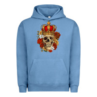 Pigment Pebble Blue Skull King Urban Hoodie - RanaPortraitStore