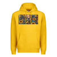 Lemon Cow With Aztec Leopard And Sunflower Premium Hoodie - RanaPortraitStore