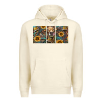 Sandshell Cow With Aztec Leopard And Sunflower Premium Hoodie - RanaPortraitStore