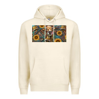 Tofu Cow With Aztec Leopard And Sunflower Premium Hoodie - RanaPortraitStore