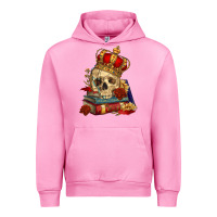 Fuchsia Pink Skull With Crown Urban Hoodie - RanaPortraitStore
