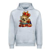 Heather Grey Skull With Crown Urban Hoodie - RanaPortraitStore