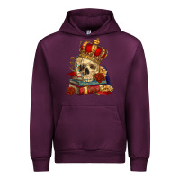 Mauve Wine Skull With Crown Urban Hoodie - RanaPortraitStore