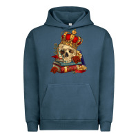 Pigment Midnight Navy Skull With Crown Urban Hoodie - RanaPortraitStore