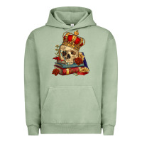 Pigment Oil Green Skull With Crown Urban Hoodie - RanaPortraitStore