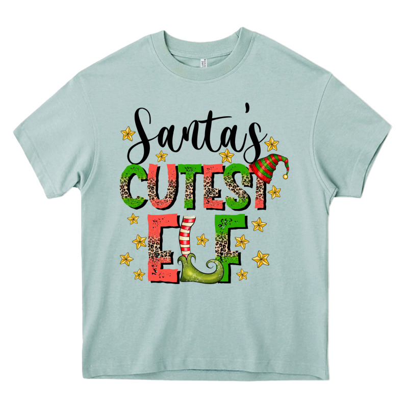 Santas Cutest Elf Heavy Core Tee by CowhideDigitalArt | Teevron
