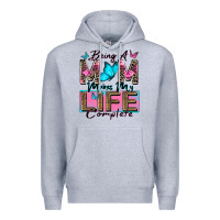 Heather Grey being a mom makes my life complete Premium Hoodie - Zillion Design Studio
