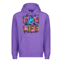 Purple being a mom makes my life complete Premium Hoodie - Zillion Design Studio