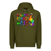 Army Green straight against hate pride lgbtq Premium Hoodie - texasbilliewilder