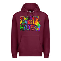 Burgundy straight against hate pride lgbtq Premium Hoodie - texasbilliewilder