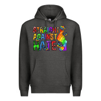Charcoal Heather straight against hate pride lgbtq Premium Hoodie - texasbilliewilder