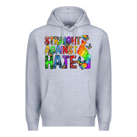 Heather Grey straight against hate pride lgbtq Premium Hoodie - texasbilliewilder