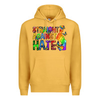 Mustard straight against hate pride lgbtq Premium Hoodie - texasbilliewilder