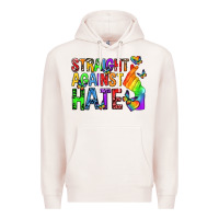 Pale Pink straight against hate pride lgbtq Premium Hoodie - texasbilliewilder