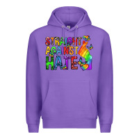 Purple straight against hate pride lgbtq Premium Hoodie - texasbilliewilder