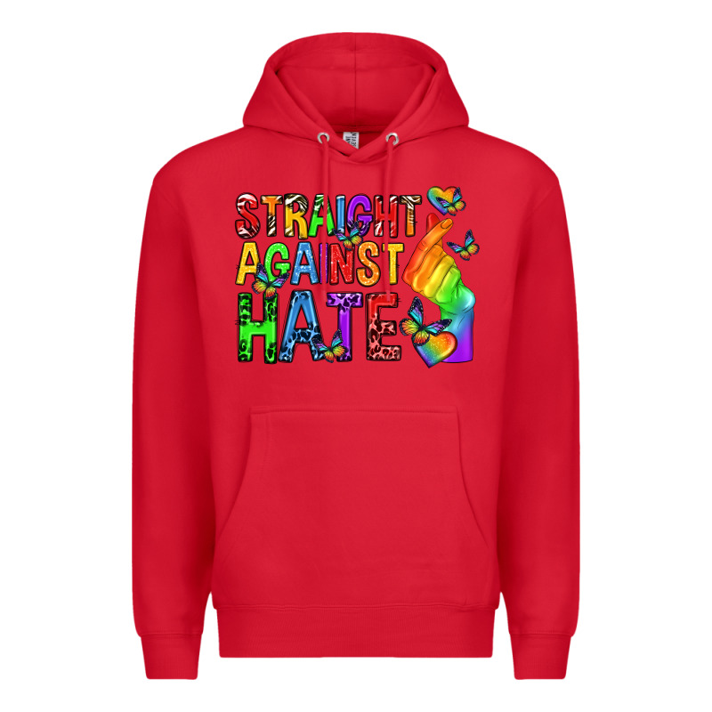 Straight Against Hate Pride Lgbtq Premium Hoodie by texasbilliewilder | Teevron