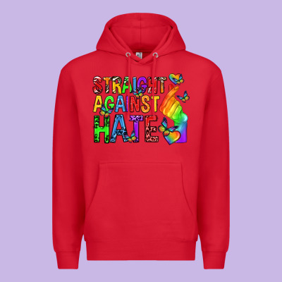 Straight Against Hate Pride Lgbtq Premium Hoodie Designed By Texasbilliewilder
