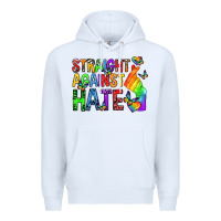 White straight against hate pride lgbtq Premium Hoodie - texasbilliewilder