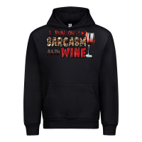 Black i run on sarcasm and wine Urban Hoodie - Zillion Design Studio