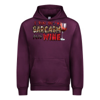 Mauve Wine i run on sarcasm and wine Urban Hoodie - Zillion Design Studio