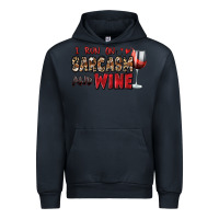 Navy i run on sarcasm and wine Urban Hoodie - Zillion Design Studio