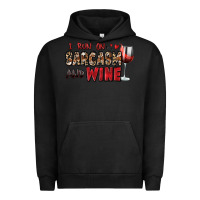 Pigment Black i run on sarcasm and wine Urban Hoodie - Zillion Design Studio