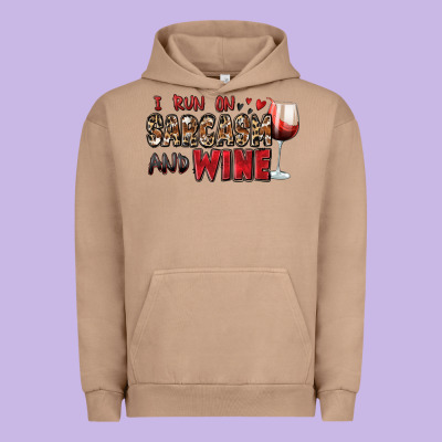 I Run On Sarcasm And Wine Urban Hoodie Designed By Zillion Design Studio