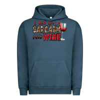 Pigment Midnight Navy i run on sarcasm and wine Urban Hoodie - Zillion Design Studio