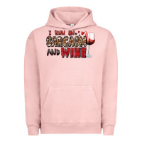 Pigment Salmon i run on sarcasm and wine Urban Hoodie - Zillion Design Studio