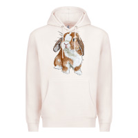 Pale Pink Cute Bunny Premium Hoodie - RanaPortraitStore
