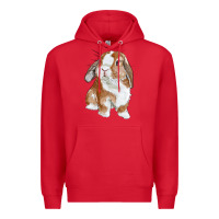 Red Cute Bunny Premium Hoodie - RanaPortraitStore