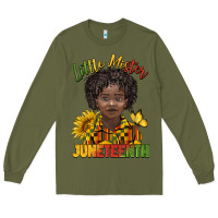 Army Green little mister juneteenth black boy Long Sleeve Tee - BarkalooDesign
