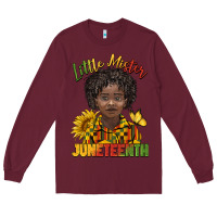 Burgundy little mister juneteenth black boy Long Sleeve Tee - BarkalooDesign
