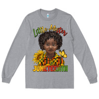 Heather Grey little mister juneteenth black boy Long Sleeve Tee - BarkalooDesign