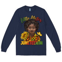 Navy little mister juneteenth black boy Long Sleeve Tee - BarkalooDesign