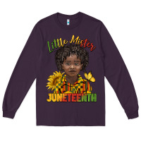 Plum little mister juneteenth black boy Long Sleeve Tee - BarkalooDesign