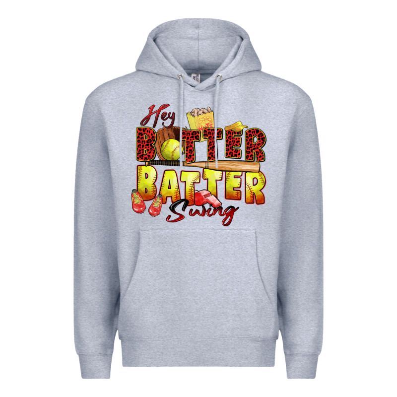 Hey Batter Batter Swing Softball Premium Hoodie by Zillion Design Studio | Teevron