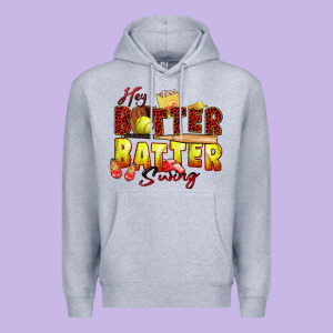 Hey Batter Batter Swing Softball Premium Hoodie Designed By Zillion Design Studio
