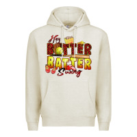 Oatmeal Heather hey batter batter swing softball Premium Hoodie - Zillion Design Studio