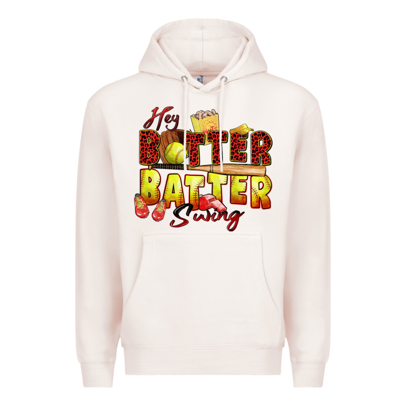 Hey Batter Batter Swing Softball Premium Hoodie by Zillion Design Studio | Teevron