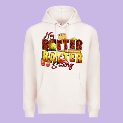 Hey Batter Batter Swing Softball Premium Hoodie Designed By Zillion Design Studio