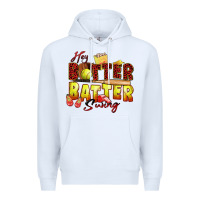White hey batter batter swing softball Premium Hoodie - Zillion Design Studio