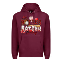 Burgundy hey batter batter swing baseball Premium Hoodie - Zillion Design Studio