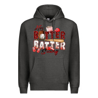 Charcoal Heather hey batter batter swing baseball Premium Hoodie - Zillion Design Studio