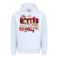 White hey batter batter swing baseball Premium Hoodie - Zillion Design Studio