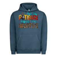 Pigment Midnight Navy i had my patience tested i'm negative Urban Hoodie - Zillion Design Studio