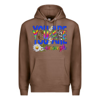 Chestnut you are enough with daisies Premium Hoodie - texasbilliewilder