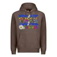 Coffee you are enough with daisies Premium Hoodie - texasbilliewilder
