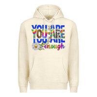 Sandshell you are enough with daisies Premium Hoodie - texasbilliewilder